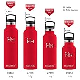 HoneyHolly Vakuum Isolierte Trinkflasche 350ml – ‎Herzschlag Rot - 2