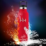 HoneyHolly Vakuum Isolierte Trinkflasche 350ml – ‎Herzschlag Rot - 5