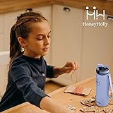 HoneyHolly Tritan Trinkflasche 800ml – Mattes Blau Lila - 5