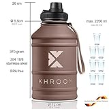 Khroom® Edelstahl Trinkflasche 2200ml – Braun - 2