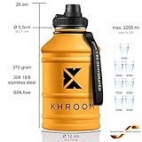Khroom® Edelstahl Trinkflasche 2200ml – Gelb - 2