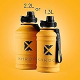 Khroom® Edelstahl Trinkflasche 2200ml – Gelb - 3
