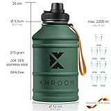 Khroom® Edelstahl Trinkflasche 2200ml – Grün - 2