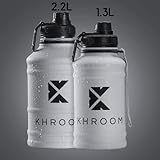 Khroom® Edelstahl Trinkflasche 1300ml – Grau - 2