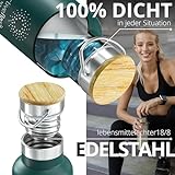 BeMaxx ACTIVE FLASK Edelstahl Trinkflasche 530ml – Dark Teal Bamboo - 5