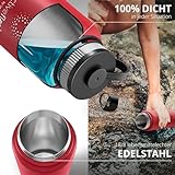 BeMaxx ACTIVE FLASK Edelstahl Trinkflasche 950ml – Wild Red - 6