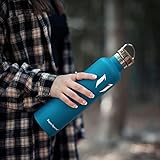Super Sparrow 500ml (Meerblau) Trinkflasche mit 2 auswechselbaren Kappen - 8